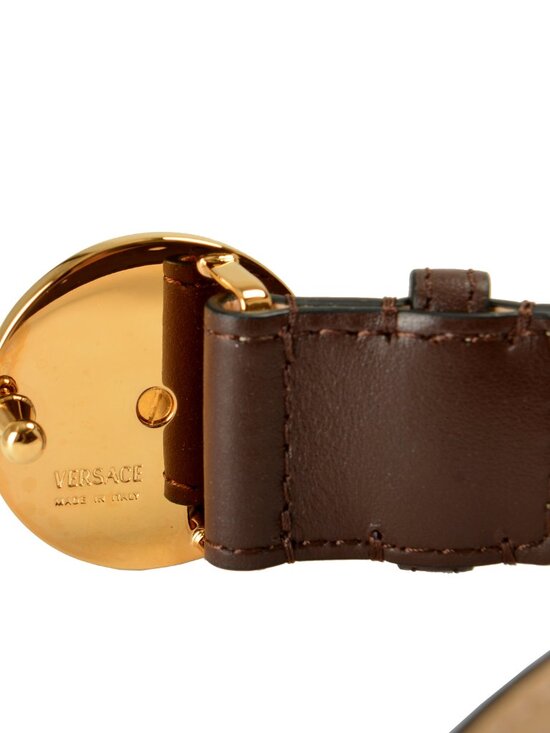 Versace Brown 100% Leather Gold Medusa Head Decorated Belt US 32 IT 80 main image 2